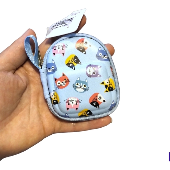 🍡3$30🍡NWT Cartoon Cat Earphone Headphone Small Case - Picture 1 of 13